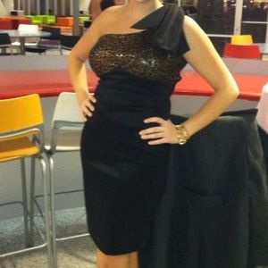 Beautiful Cocktail Dress with Oversized Bow Shoulder Detail